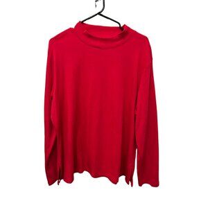 Drapers & Damons Womens Red Long Sleeve Mock Neck Top Size 1X